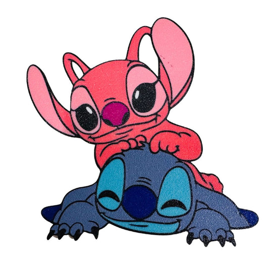 Topper de Bolo - Stitch e Angel