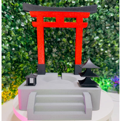 Stand decorativo para Alexa Echo Dot – Estilo templo japonês