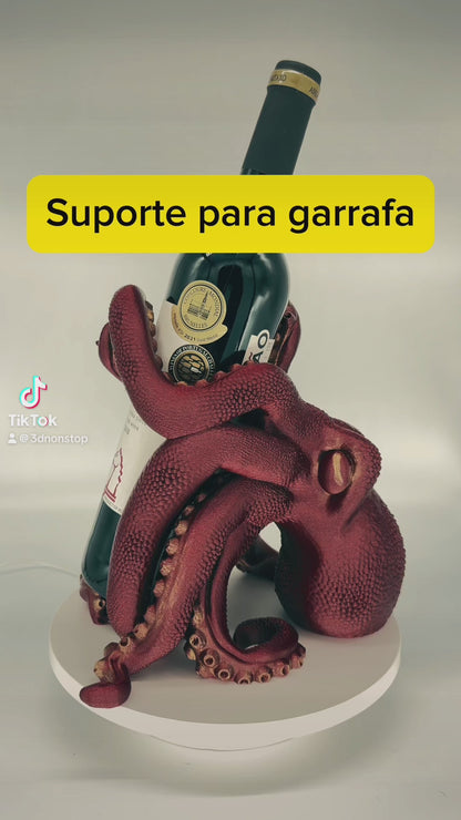 Suporte para garrafa vinho em forma de Polvo